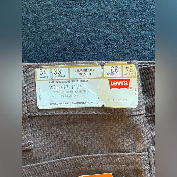 VTG 60’s Levi’s Deadstock Saddleman Black Tab Sta Prest Boot cut Jeans! 34x33 - Picture 9 of 16